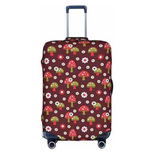 Gepäckabdeckung mit Buntem Pilz-Kunstdruck, Kofferschutz, Reisekofferabdeckung für Kinder und Erwachsene, passend für 18-32 Zoll von asbwuo