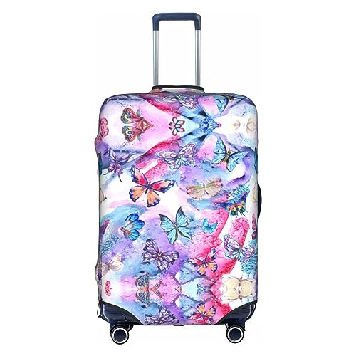 Gepäckabdeckung mit Buntem Schmetterlingsdruck, Kofferschutz, Reisekofferabdeckung für Kinder und Erwachsene, passend für 18-32 Zoll von asbwuo