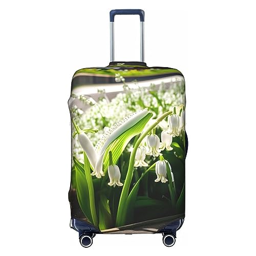 Gepäckabdeckung mit Glockenorchideen-Aufdruck, Kofferschutz, Reisekofferabdeckung für Kinder und Erwachsene, passend für 18-32 Zoll von asbwuo