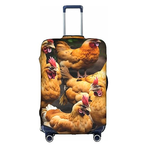 Gepäckabdeckung mit Hühnerbrut-Aufdruck, Kofferschutz, Reisekofferabdeckung für Kinder und Erwachsene, passend für 18-32 Zoll von asbwuo