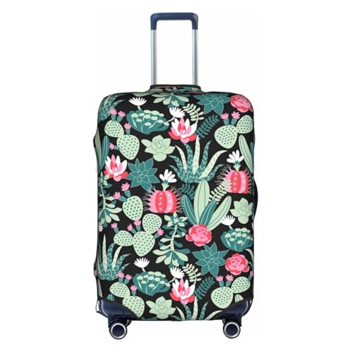 Gepäckabdeckung mit Kaktus-Print, Kofferschutz, Reisekoffer-Abdeckung für Kinder und Erwachsene, passend für 18-32 Zoll von asbwuo