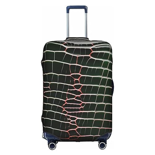 Gepäckabdeckung mit Krokodilhaut-Print, Kofferschutz, Reisekoffer-Abdeckung für Kinder und Erwachsene, passend für 18-32 Zoll von asbwuo