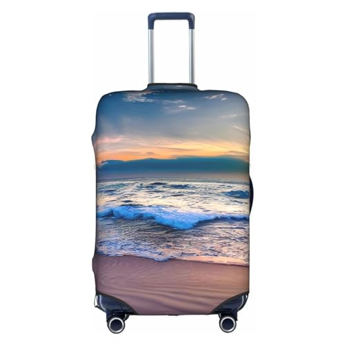 Gepäckabdeckung mit Sonnenuntergangs-Motiv, Motiv: Serene Seaside, Kofferschutz, Reisekoffer-Abdeckung für Kinder und Erwachsene, passend für 18–32 Zoll von asbwuo