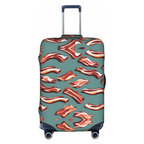 Gepäckabdeckung mit Streaky Bacon-Musterdruck, Kofferschutz, Reisekofferabdeckung für Kinder und Erwachsene, passend für 18-32 Zoll von asbwuo