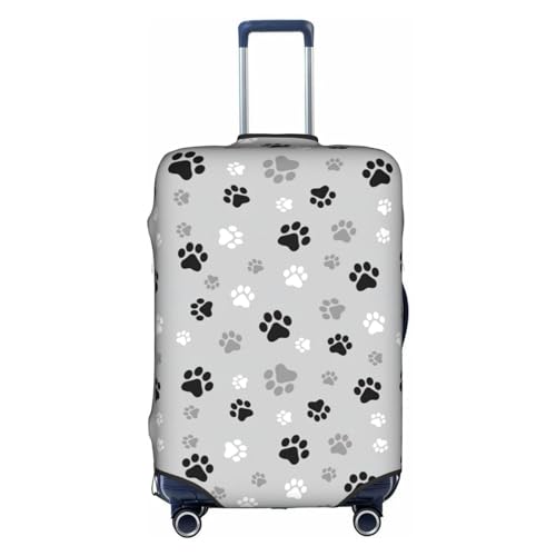 Gepäckabdeckung mit Tierpfotenabdruck-Print, Kofferschutz, Reisekoffer-Abdeckung für Kinder und Erwachsene, passend für 18-32 Zoll von asbwuo