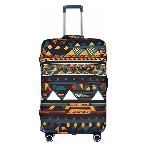 Gepäckabdeckung mit afrikanischem Ethno-Musterdruck, Kofferschutz, Reisekofferabdeckung für Kinder und Erwachsene, passend für 18-32 Zoll von asbwuo