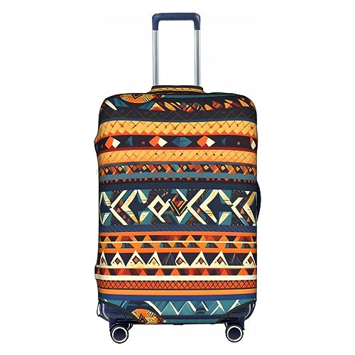 Gepäckabdeckung mit afrikanischem Nationalmuster-Druck, Kofferschutz, Reisekofferabdeckung für Kinder und Erwachsene, passend für 18-32 Zoll von asbwuo
