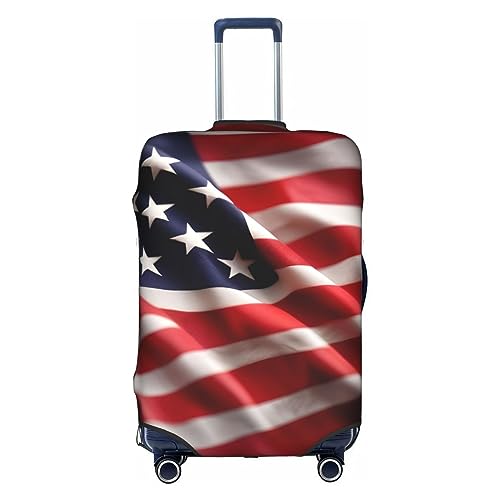 Gepäckabdeckung mit amerikanischem Flaggendruck, Kofferschutz, Reisekofferabdeckung für Kinder und Erwachsene, passend für 18-32 Zoll von asbwuo