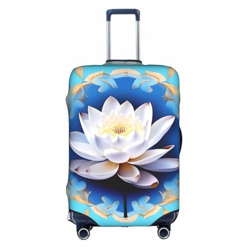 Gepäckabdeckung mit asiatischem Lotusblumen-Aufdruck, Kofferschutz, Reisekofferabdeckung für Kinder und Erwachsene, passend für 18-32 Zoll von asbwuo