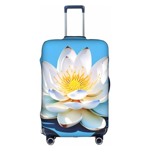 Gepäckabdeckung mit asiatischem Lotusmuster-Druck, Kofferschutz, Reisekofferabdeckung für Kinder und Erwachsene, passend für 18-32 Zoll von asbwuo
