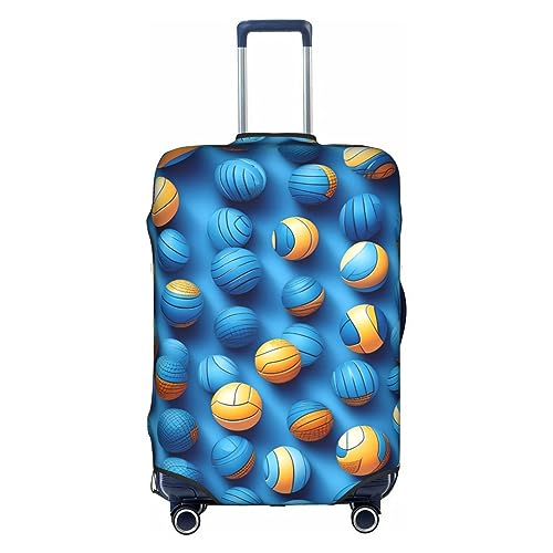 Gepäckabdeckung mit blauem Volleyball-Aufdruck, Kofferschutz, Reisekofferabdeckung für Kinder und Erwachsene, passend für 18-32 Zoll von asbwuo