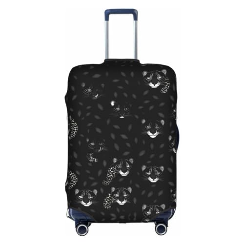 Gepäckabdeckung mit dunklem Leopardenmuster, Kofferschutz, Reisekofferabdeckung für Kinder und Erwachsene, passend für 18-32 Zoll von asbwuo