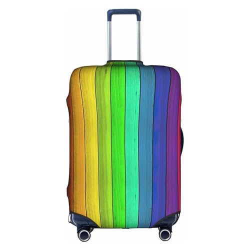 Gepäckabdeckung mit farbigem Holzdruck, Kofferschutz, Reisekofferabdeckung für Kinder und Erwachsene, passend für 18-32 Zoll von asbwuo