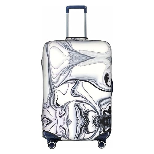 Gepäckabdeckung mit gemischtem Schwarz-Weiß-Farbdruck, Kofferschutz, Reisekofferabdeckung für Kinder und Erwachsene, passend für 18-32 Zoll von asbwuo