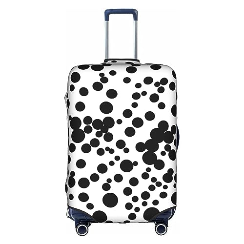 Gepäckabdeckung mit großem Punktdruck in Schwarz und Weiß, Kofferschutz, Reisekofferabdeckung für Kinder und Erwachsene, passend für 18-32 Zoll von asbwuo