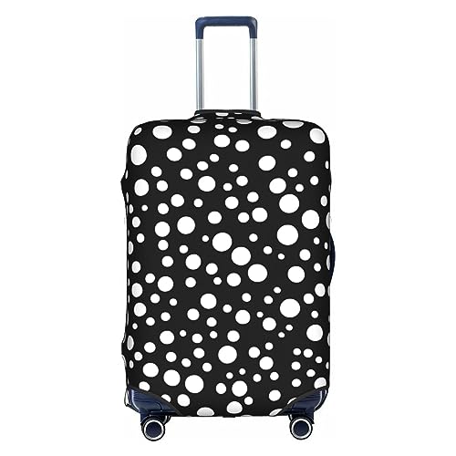 Gepäckabdeckung mit großem Punktdruck in Weiß und Schwarz, Kofferschutz, Reisekofferabdeckung für Kinder und Erwachsene, passend für 18-32 Zoll, XL von asbwuo
