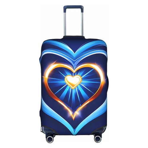 Gepäckabdeckung mit himmelblauem Herz-Print, Kofferschutz, Reisekoffer-Abdeckung für Kinder und Erwachsene, passend für 18-32 Zoll von asbwuo