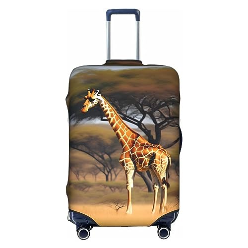 Gepäckabdeckung mit majestätischem Baum-Print, Afrika-Giraffe, Kofferschutz, Reisekoffer-Abdeckung für Kinder und Erwachsene, passend für 18-32 Zoll von asbwuo