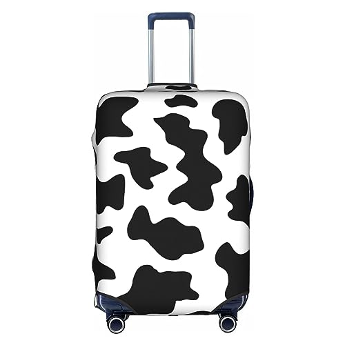Gepäckabdeckung mit schwarz-weißem Kuh-Print, Kofferschutz, Reisekoffer-Abdeckung für Kinder und Erwachsene, passend für 18-32 Zoll, XL von asbwuo