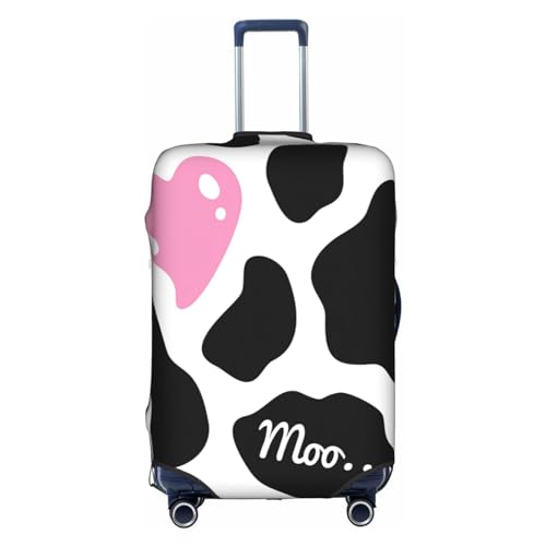 Gepäckabdeckung mit schwarz-weißem Milchkuh-Aufdruck, Kofferschutz, Reisekofferabdeckung für Kinder und Erwachsene, passend für 18-32 Zoll, groß von asbwuo