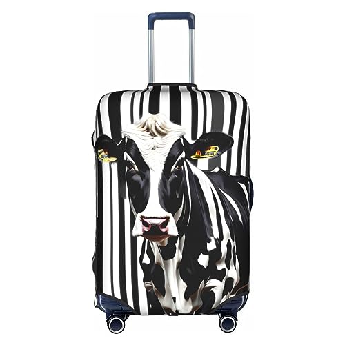 Gepäckabdeckung mit schwarz-weißem Milchkuh-Aufdruck, Kofferschutz, Reisekofferabdeckung für Kinder und Erwachsene, passend für 18-32 Zoll von asbwuo