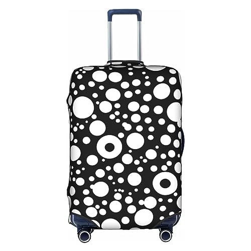 Gepäckabdeckung mit schwarz-weißem Punktdruck, Kofferschutz, Reisekofferabdeckung für Kinder und Erwachsene, passend für 18-32 Zoll von asbwuo
