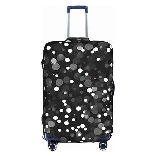 Gepäckabdeckung mit schwarz-weißem Punktdruck, Kofferschutz, Reisekofferabdeckung für Kinder und Erwachsene, passend für 18-32 Zoll von asbwuo