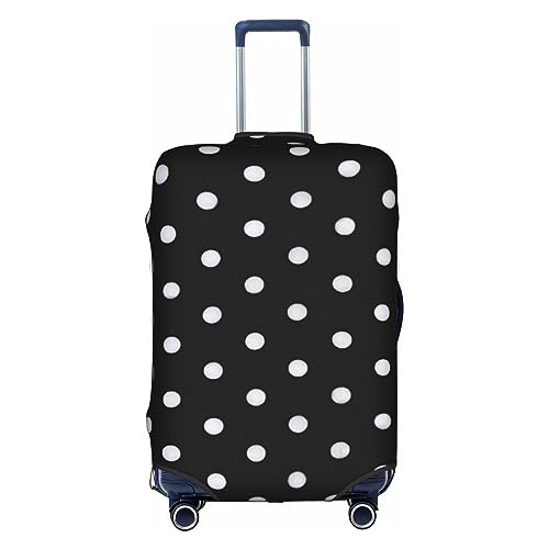 Gepäckabdeckung mit schwarz-weißem Punktemuster, Kofferschutz, Reisekofferabdeckung für Kinder und Erwachsene, passend für 18-32 Zoll, Größe M von asbwuo