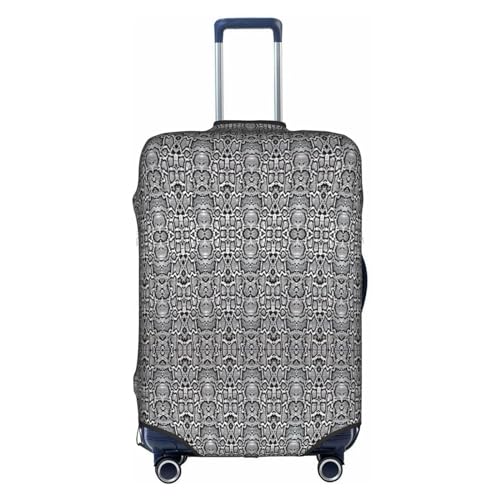 Gepäckabdeckung mit schwarz-weißem Schlangenhaut-Print, Kofferschutz, Reisekoffer-Abdeckung für Kinder und Erwachsene, passend für 18-32 Zoll von asbwuo