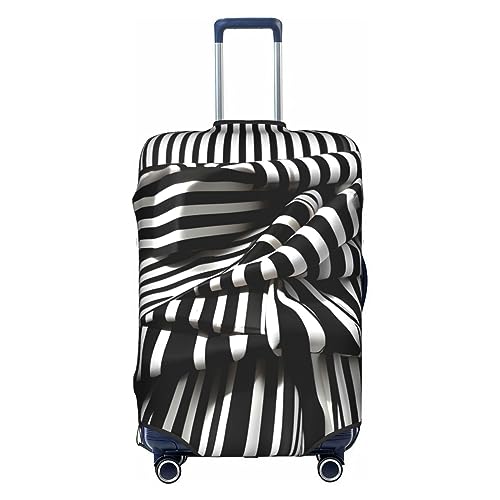 Gepäckabdeckung mit schwarz-weißem Streifenmuster, Kofferschutz, Reisekofferabdeckung für Kinder und Erwachsene, passend für 18-32 Zoll von asbwuo