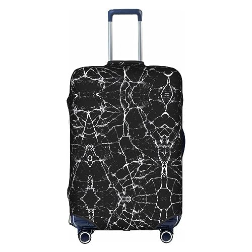 Gepäckabdeckung mit schwarzem Marmor-Print, Kofferschutz, Reisekofferabdeckung für Kinder und Erwachsene, passend für 18-32 Zoll von asbwuo