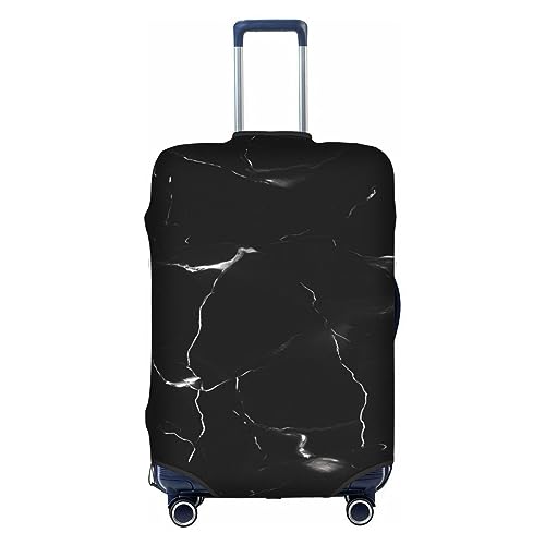 Gepäckabdeckung mit schwarzem Marmor-Print, Kofferschutz, Reisekofferabdeckung für Kinder und Erwachsene, passend für 18-32 Zoll von asbwuo