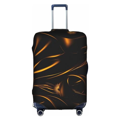 Gepäckabdeckung mit schwarzem und goldenem Hintergrunddruck, Kofferschutz, Reisekofferabdeckung für Kinder und Erwachsene, passend für 18-32 Zoll von asbwuo