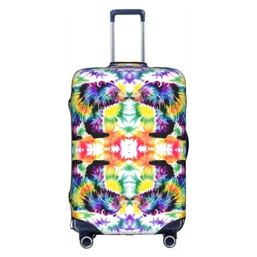 Gepäckabdeckung mit tanzendem Bären und Batikdruck, Kofferschutz, Reisekofferabdeckung für Kinder und Erwachsene, passend für 18-32 Zoll von asbwuo