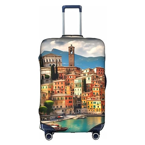 Gepäckabdeckung mit wunderschönem Italien-Aufdruck, Kofferschutz, Reisekofferabdeckung für Kinder und Erwachsene, passend für 45,7–81,3 cm, XL, Weiß von asbwuo
