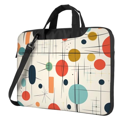 Laptop-Umhängetasche für Männer und Frauen, wasserdichte Aktentasche, Messenger-Tasche, moderne Laptop-Hülle aus der Mitte des Jahrhunderts mit Riemengriff von asbwuo