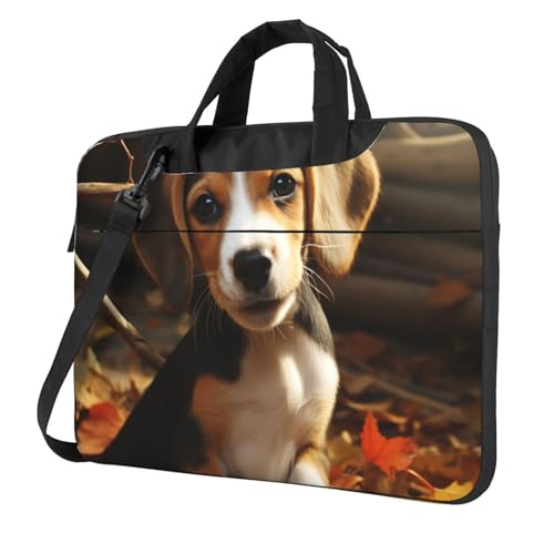 asbwuo Laptop-Umhängetasche für Herren und Damen, wasserdichte Aktentasche, Messenger Bag, niedlicher Beagle-Laptop-Hülle mit Riemengriff von asbwuo