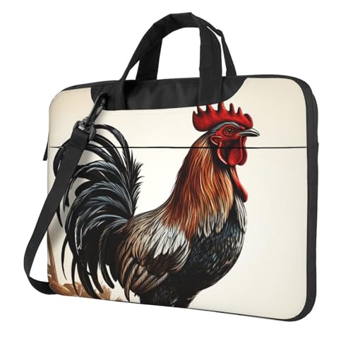 asbwuo Laptop-Umhängetasche für Männer und Frauen, wasserdichte Aktentasche, Messenger Bag, Hahn-Laptop-Hülle mit Riemengriff von asbwuo