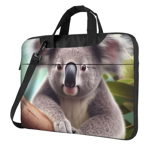 asbwuo Laptop-Umhängetasche für Männer und Frauen, wasserdichte Aktentasche, Messenger Bag, süße Koala-Laptop-Hülle mit Riemengriff von asbwuo