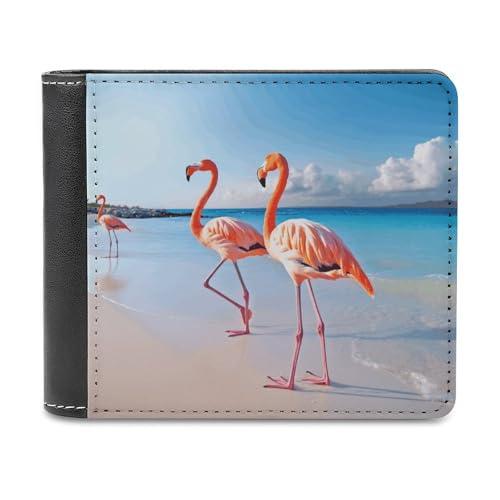 asbwuo PU-Geldbörse für Herren, personalisierte Kartenhalter-Geldbörse, lustiger PinkFlamingo am Strand-Aufdruck, Herren-Geldbörsen für Arbeit, Reisen und den täglichen Gebrauch asbwuo PU-Geldbörse für Herren, personalisierte Kartenhalter-Geldbörse, lustiger PinkFlamingo am Strand-Aufdruck, Herren-Geldbörsen für Arbeit, Reisen und den täglichen Gebrauch von asbwuo
