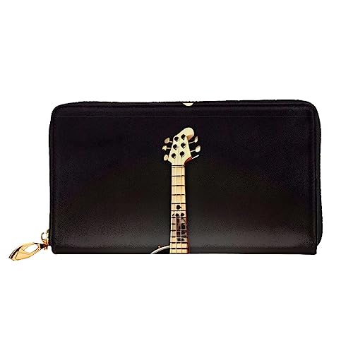 asbwuo Schwarze Lederbrieftasche mit Gitarren-Print für Herren, schmale Bifold-Geldbörse mit Volldruck-Design, sicherer Reißverschluss, RFID-Blockierung asbwuo Schwarze Lederbrieftasche mit Gitarren-Print für Herren, schmale Bifold-Geldbörse mit Volldruck-Design, sicherer Reißverschluss, RFID-Blockierung von asbwuo