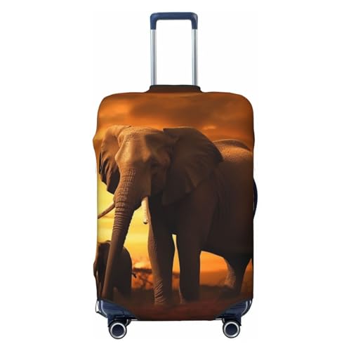 asbwuo Sunset Eltern-Kind Elefant Reisegepäck Abdeckung Koffer Abdeckung Anti-Kratz Gepäck von asbwuo