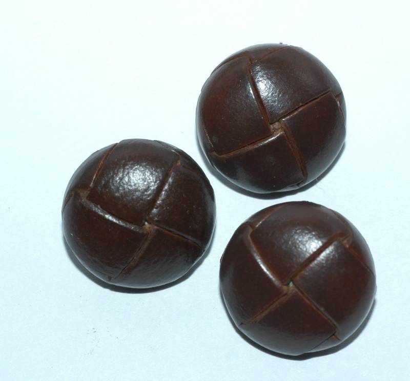 3/4"Dunkelbraune Gewebte Lederknöpfe Für 20mm Knöpfe von ascuteasabuttonshop