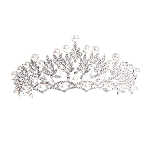 Brautkrone, Hochzeit, Abschlussball, Tiara, Schmuck, Braut, Perle, Strass, Haarschmuck, Krone von asdchZen