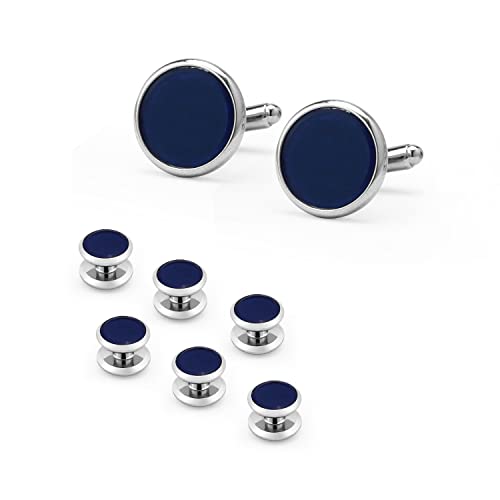 Jewelry Herren-Manschettenknöpfe, blaue Faser, französisches Hemd, runde Manschettenknöpfe, Ärmel, Nagelanzug von asdchZen