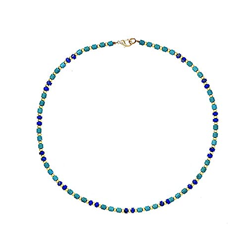 asdchZen Türkis-Halskette, weibliche Halbedelsteine, handgefertigt, feine Halskette, Naturstein-Halskette von asdchZen