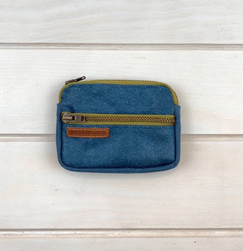 Blaue Vordertasche Geldbörse, Kreditkartenbörse, Herren Geschenk Für Ihn von aseismanos