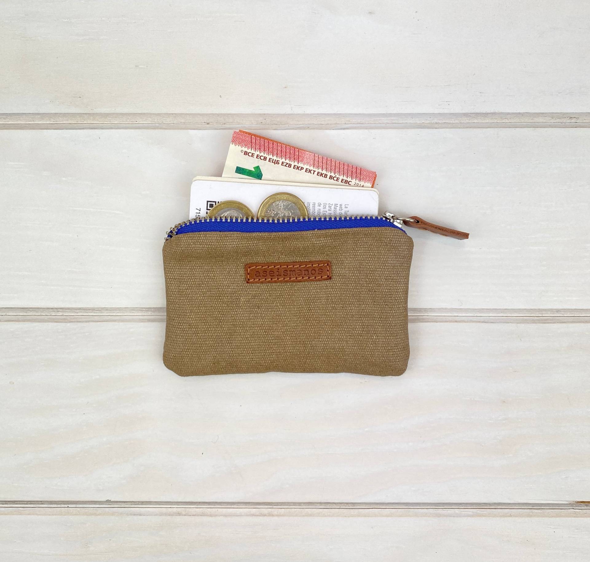 Monedero De Lona Encerada Azul Kobalt Caqui, Cartera Retro, Regalo Für Él, Ella, Aseismanos Monedero De Lona Encerada Azul Kobalt Caqui, Cartera Retro, Regalo Für Él, Ella, Aseismanos von aseismanos