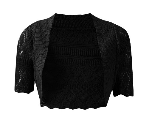 Damen Kurzarm Strick Bolero Größen 8–12, schwarz Damen Kurzarm Strick Bolero Größen 8–12, schwarz von asfashion online