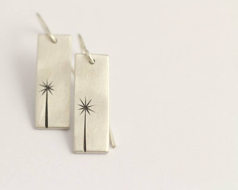 Tropfen Ohrringe in Sterling Silber Mit Cabbage Trees von ashhilton